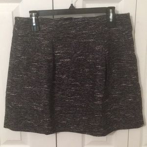 LOFT Black and Silver Miniskirt with Pockets